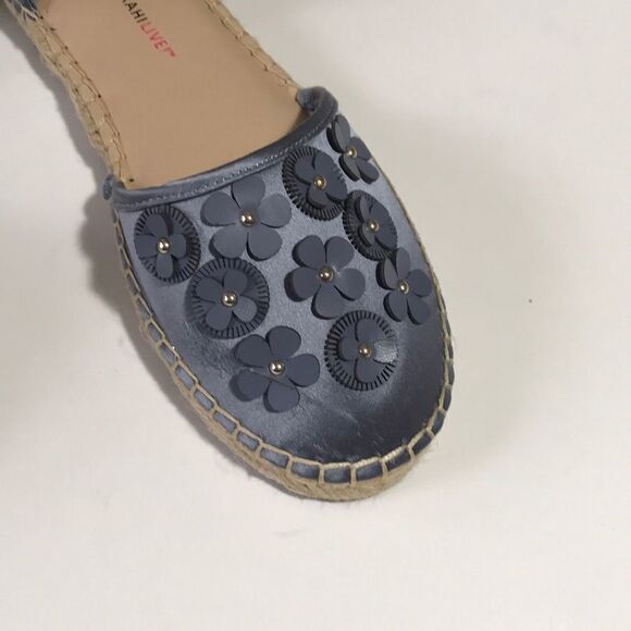 Isaac Mizrahi Floral Applique Satin Espadrilles - Picture 5 of 6